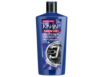 Шампунь и бальзам-ополаскиватель гель для душа 3в1 КЛИАР Свежесть 650 мл