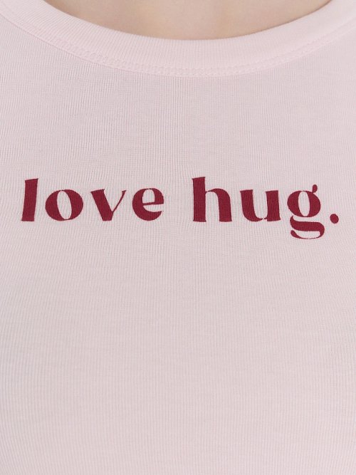 Пижама женская розовая с принтом "love hug.", фото 6 из 20