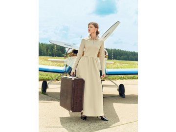Платье женское в пыльно-бежевом цвете
