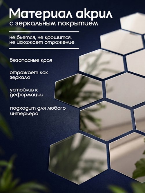 Набор зеркальных наклеек Honeycomb, фото 4 из 14