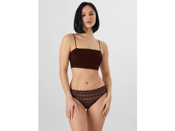 Трусы женские коричневые классические кружевные