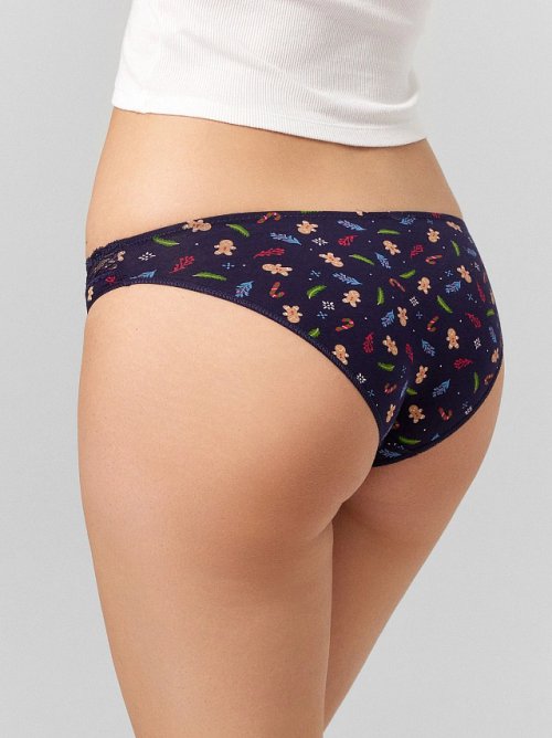 Трусы бикини женские с новогодним дизайном в наборе, 3 шт, фото 4 из 30