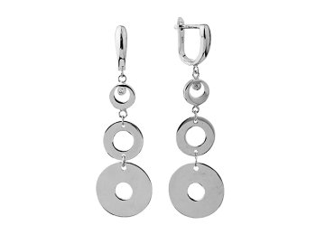 Серьги длинные, серебро 925 проба, вставка фианит