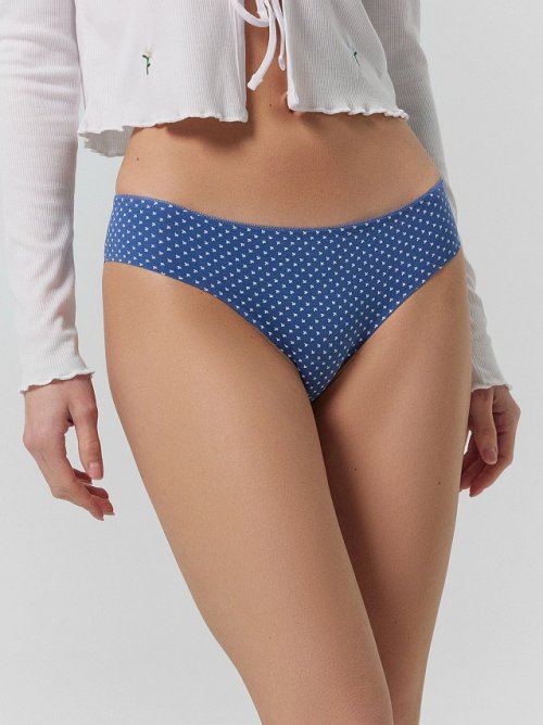 Трусы слипы женские синие с принтом, фото 2 из 24