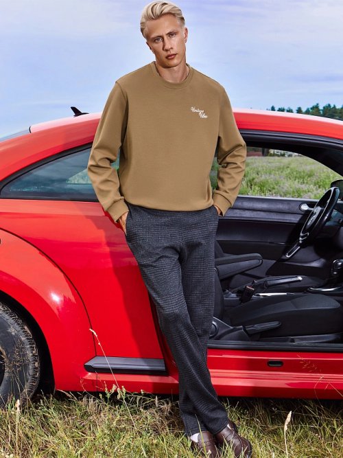 Свитшот мужской бежевый с надписью "Vintage vibes", фото 1 из 6