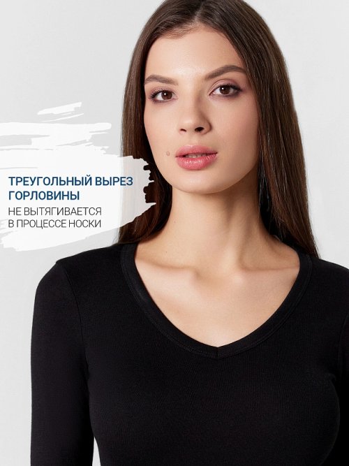 Комплект "термо" женский (фуфайка, легинсы) в черном цвете, фото 4 из 10