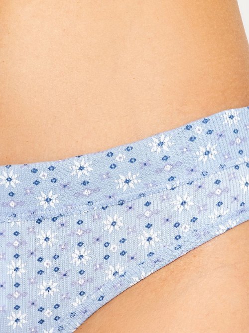 Трусы женские бразилиана в голубом цвете с орнаментом, фото 3 из 9