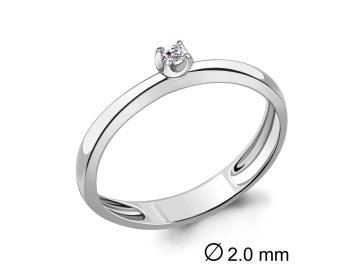 Кольцо помолвочное Aquamarine, белое золото 585 проба, вставка бриллиант