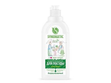Средство биоразлагаемое SYNERGETIC для мытья посуды, детских игрушек с ароматом алоэ, 0.5 л на акции в магазинах Мила