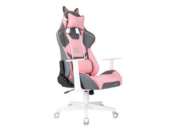 Кресло игровое Бюрократ Knight Catzy (экокожа, серый/розовый)
