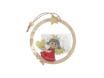 Украшение новогоднее подвесное деревянное 9 см, арт. 7012307141