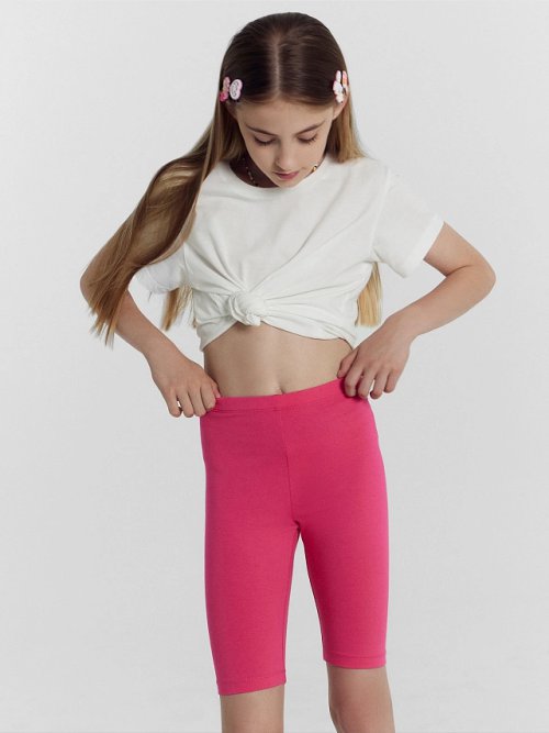 Шорты (велосипедки) для девочек в розовом цвете, фото 1 из 6