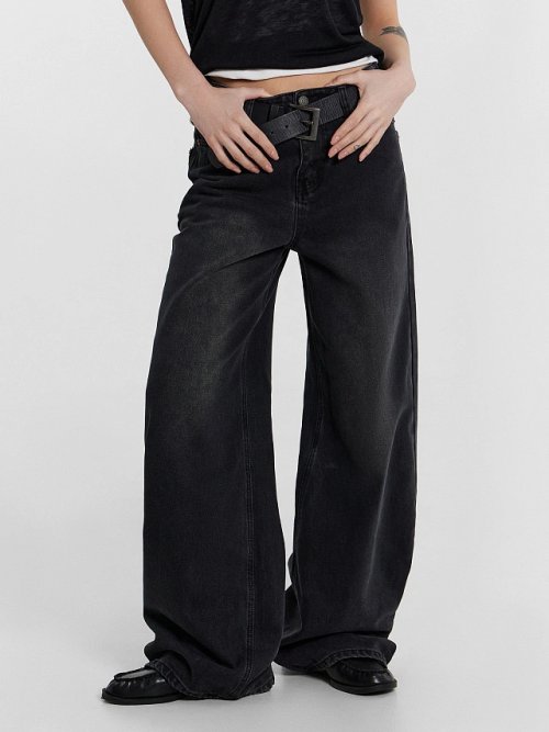 Джинсы женские Wide leg fit серые, фото 2 из 28
