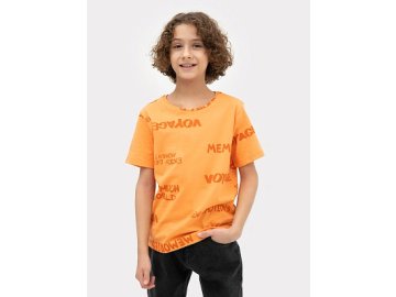 Футболка для мальчиков оранжевая с принтом "текст" Марк Формель
