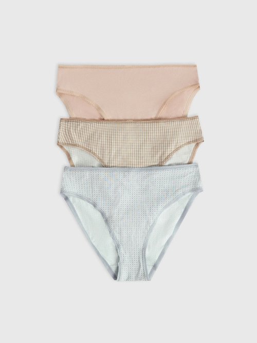 Трусы женские классические мультипак (3 шт.) молочно-бежевые с орнаментом, фото 9 из 30