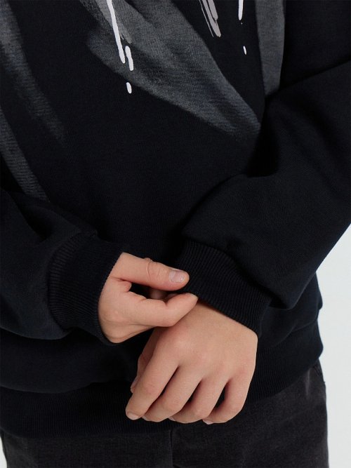 Свитшот для мальчиков черный с печатью, фото 6 из 6