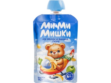 Пюре "МИ-МИМИШКИ" (яблоко-банан,д/п) 90г в Дятлово Евроопт