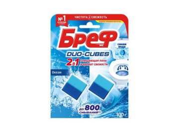 Кубики чистящие для сливного бачка БРЕФ Duo-Cubes Океан, 2х50 г
