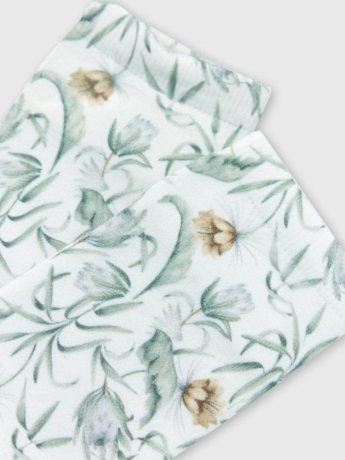 Носки женские белые с рисунком в виде цветов сухоцветов, фото 4 из 4