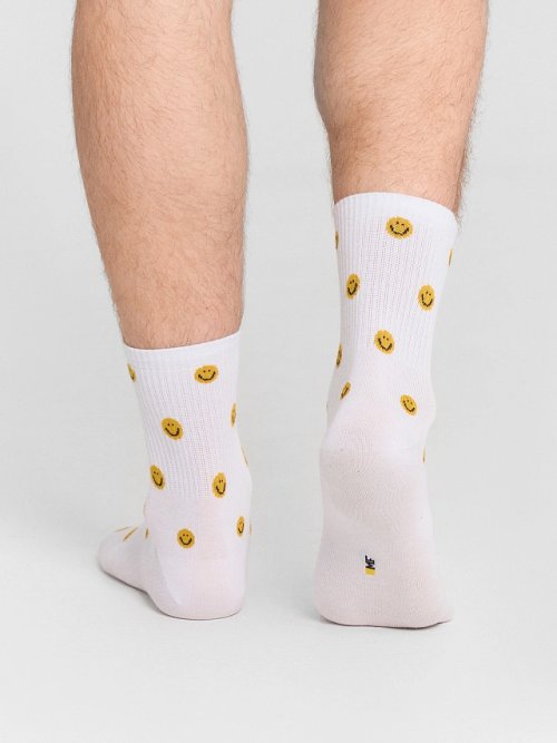 Носки мужские белые со смайликами, фото 4 из 18