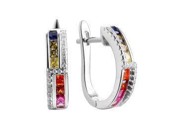 Серьги с английским замком Fresh Jewelry, серебро 925 проба, вставка фианит