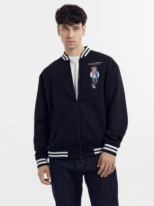 Толстовка мужская черная с печатью, фото 4 из 5