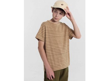 Футболка для мальчиков темно-бежевая в полоску Марк Формель