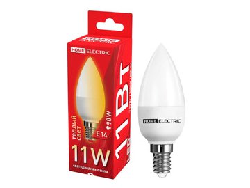 Лампа светодиодная HOME ELECTRIC C37 11W Е14 3000K