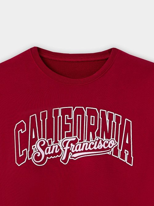 Свитшот для девочек красный с надписью "California", фото 11 из 44
