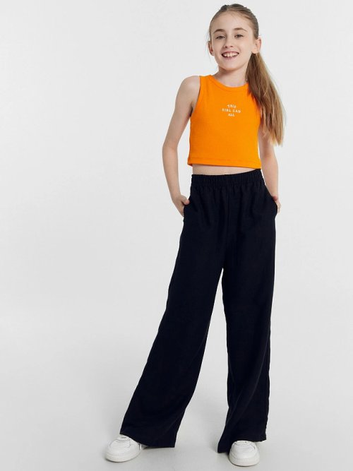 Брюки для девочек в черном цвете, фото 1 из 7