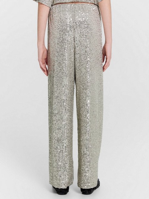 Брюки для девочки серебристые с пайетками, фото 4 из 5