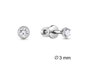 Серьги пусеты Aquamarine, серебро 925 проба, вставка фианит