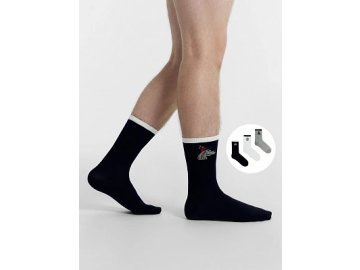 Носки мужские набор (3 пары) черные с разными рисунками на поголенке Марк Формель