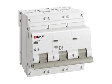 Выключатель автоматический EKF PROxima 3P 16А (D) 10kA ВА 47-100 5 элемент