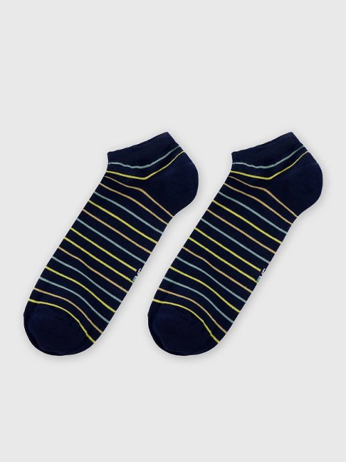 Носки мужские темно-синие с рисунком в виде полосок, фото 3 из 12