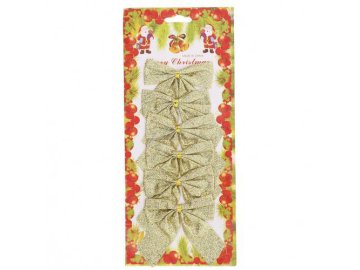 Украшение новогоднее Банты золотые 8 см, 6 шт, арт. 7012307178