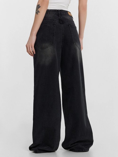 Джинсы женские Wide leg fit серые, фото 5 из 28