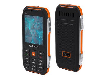 Кнопочный телефон Maxvi T101 (оранжевый) на акции в магазинах 5 элемент