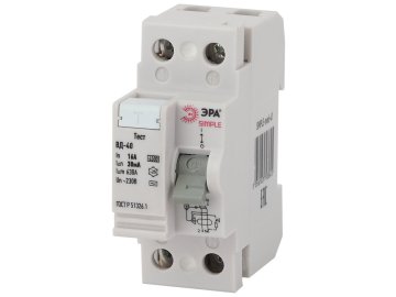 Устройство защитного отклчения УЗО ВД-402Р63А/300мА(электронное) ЭРА SIMPLE