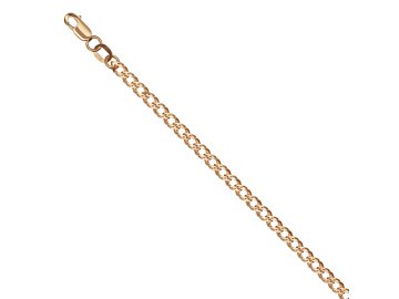 Браслет классический 7 Карат, плетение "Ромб двойной", красное золото 585 проба