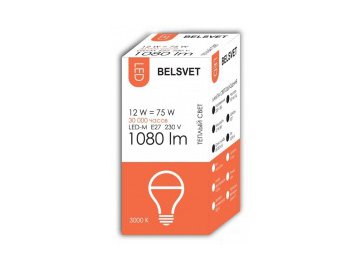Лампочка belsvet груша led-m a60 12 w 3000 k e27 Электросила