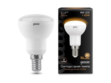 Светодиодная лампочка Gauss E14 6Вт 2700K (106001106)