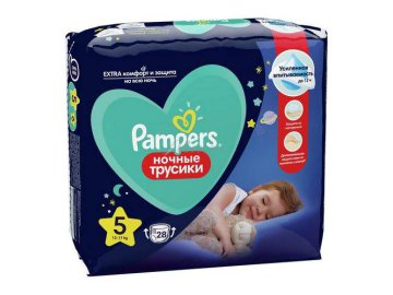 Подгузники-трусики ночные PAMPERS Pants Junior (12-17 кг) для мальчиков и девочек, 28 шт