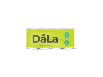 Бумага туалетная DALA, 4 слоя, 8 рулонов