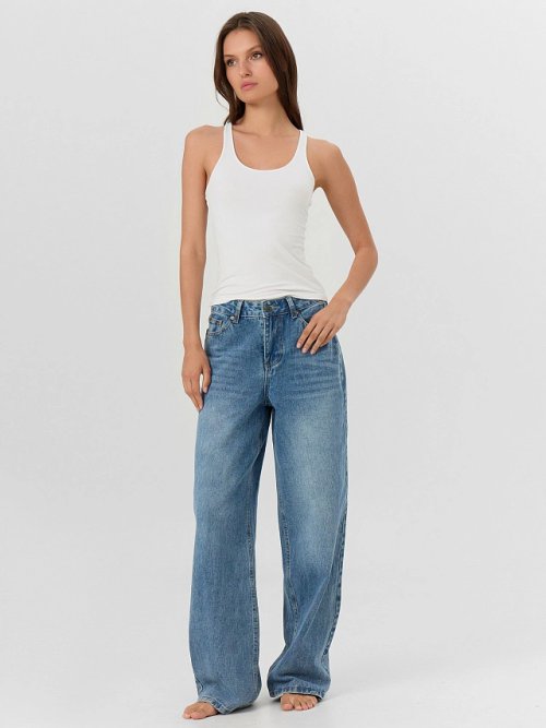Джинсы женские Baggy fit синие со средней посадкой, фото 5 из 18
