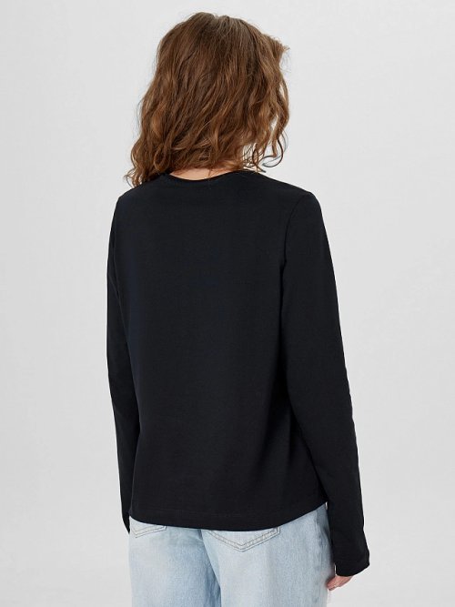 Лонгслив женский черный, фото 2 из 6