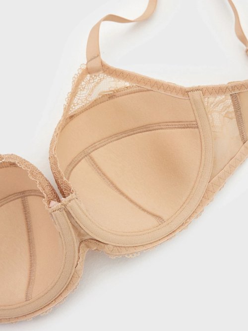 Бюстгальтер макси с кружевным декором в цвете "обжаренный миндаль", фото 6 из 18