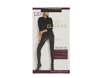 Колготки женские GLAMOUR Velour, nero, размер 5, 120 ден