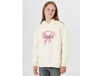 Худи для девочек бежевое с надписью "Chrome love" Марк Формель