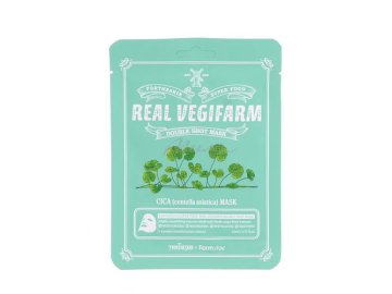 Тканевая маска для лица FORTHESKIN SUPER FOOD REAL VEGIFARM DOUBLE SHOT MASK-CICA с экстрактом центеллы азиатской Мила